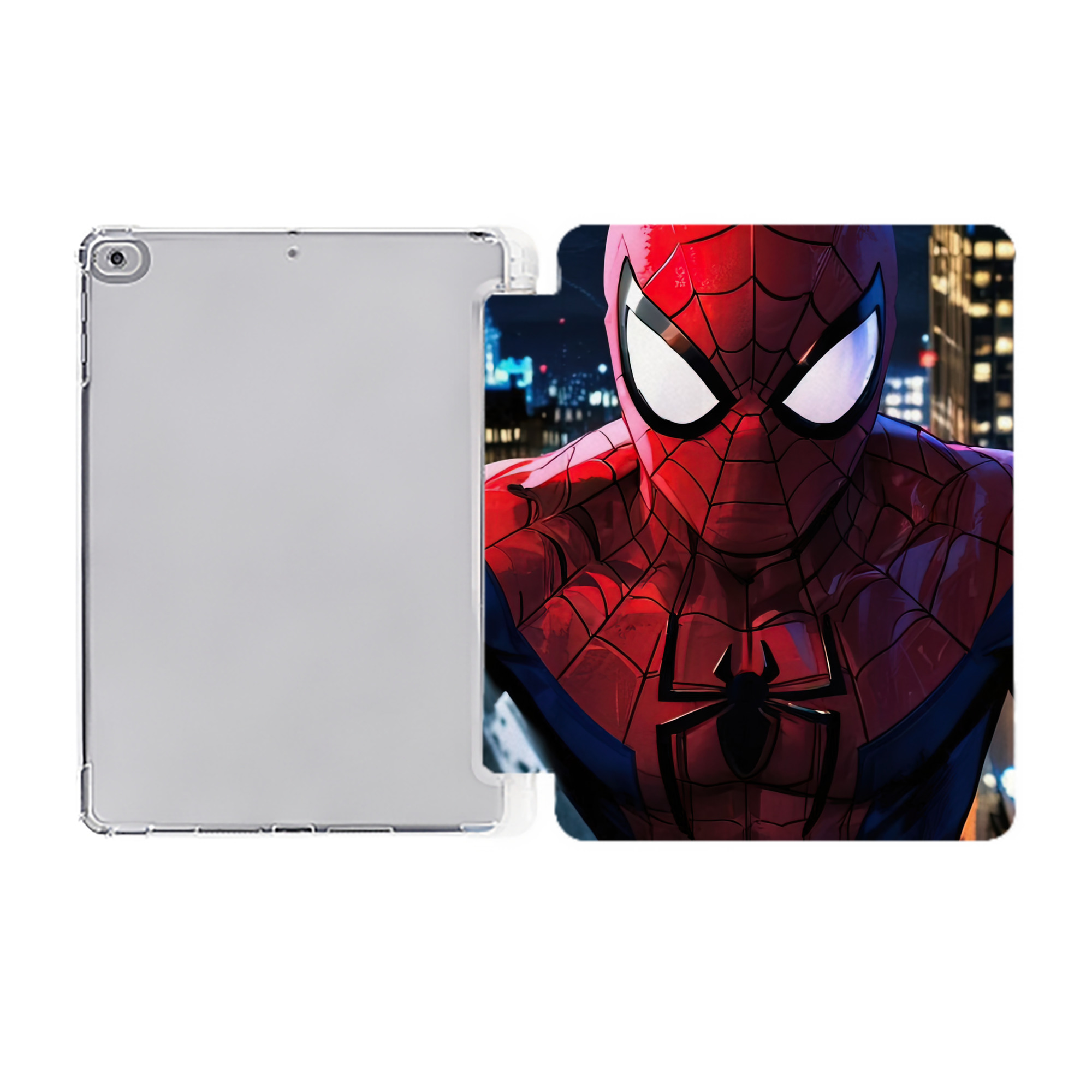 （画像用） Spider Man スパイダーマン IPad ケース ペン収納付き 三つ折りスタンド PUレザー×シリコン 対応機種9.5/10.5/10.9インチ